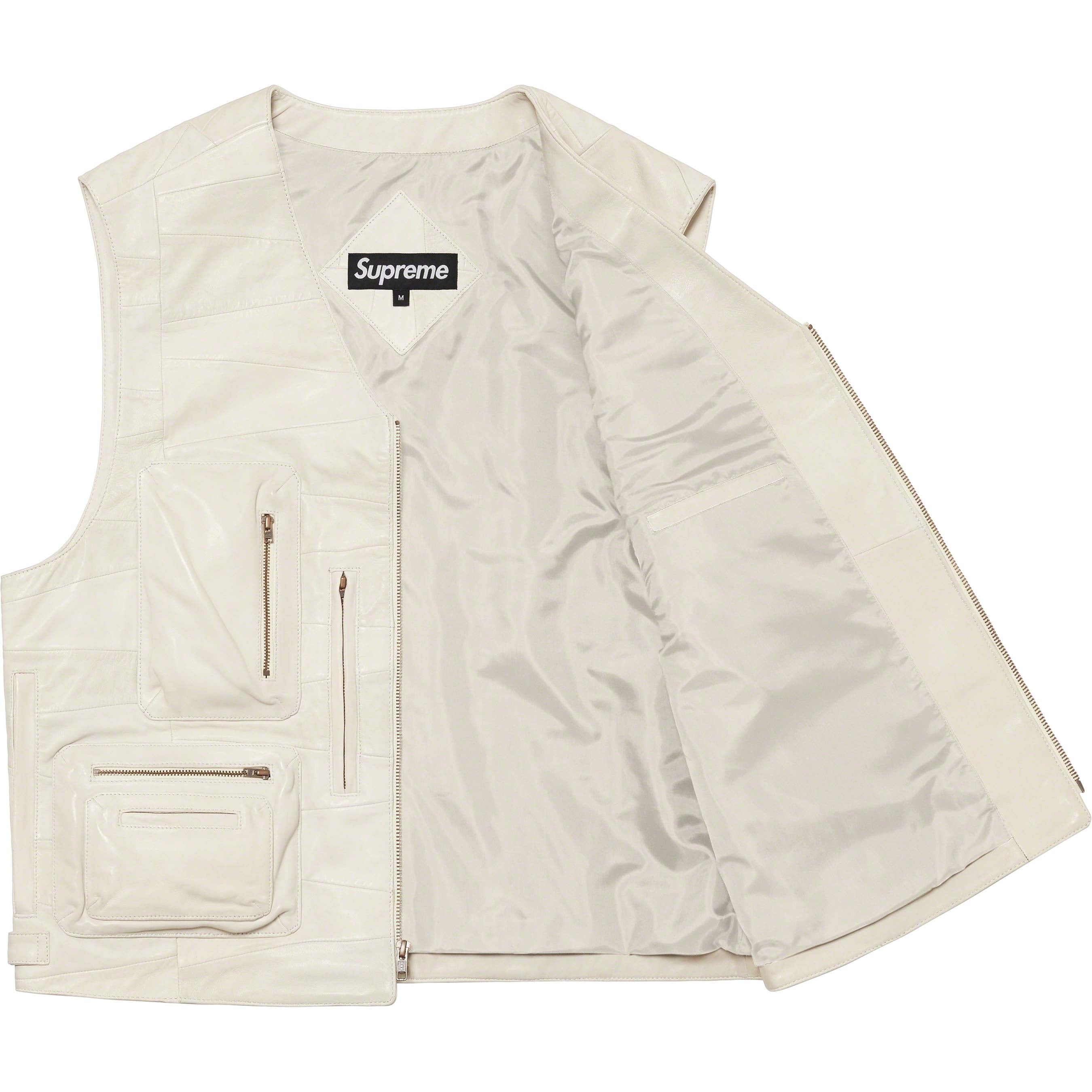 Patchwork Leather Cargo Vest view 5